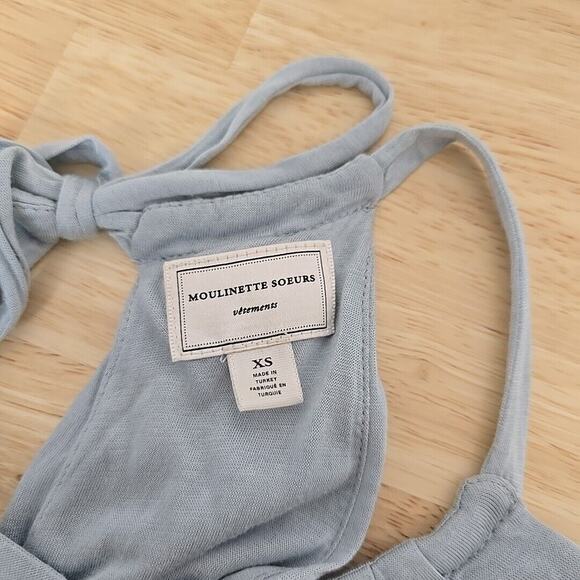 Moulinette Soeurs Rayon Blend‎ Blue Halter Fit And Flare Dress Womens Size XS - Picture 3 of 11